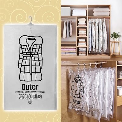 Saci de vidat pentru depozitare cu umeraș - (4 buc) | VACUHANG