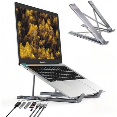 Suport pentru laptop la nivelul ochilor - 8 porturi | LAPDOCKX
